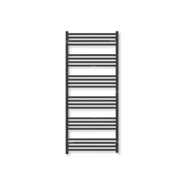 Grzejnik elektryczny TERMA FIONA ONE 1380 x 600 mm, kolor czarny jak kruk mat RAL9005, moc 800 W, podłączenie E8, kabel spiralny z wtyczką