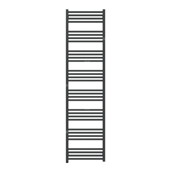 Grzejnik elektryczny TERMA FIONA ONE 1860 x 480 mm, kolor czarny jak kruk mat RAL9005, moc 800 W, podłączenie E8, kabel prosty bez wtyczki biały