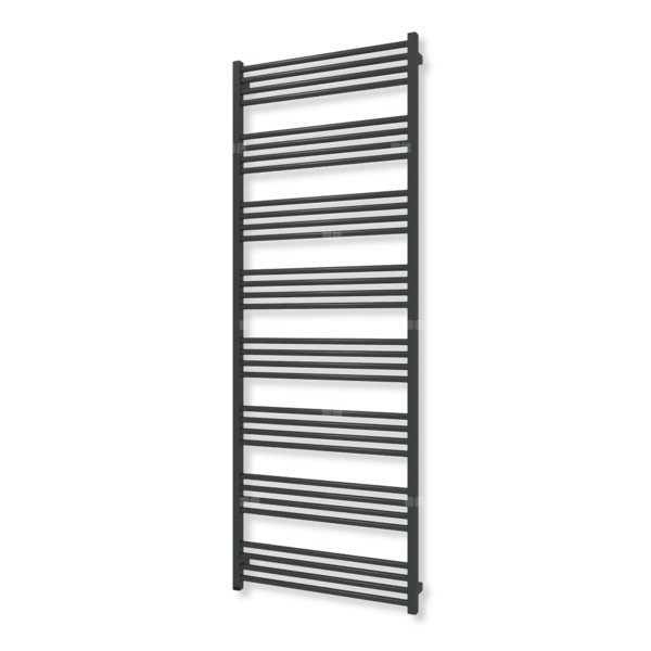 Grzejnik elektryczny TERMA FIONA ONE 1860 x 680 mm, kolor czarny jak kruk połysk RAL9005, moc 1000 W, podłączenie E8, kabel prosty z wtyczką szary