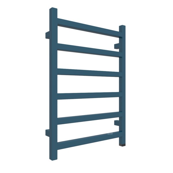 Grzejnik elektryczny TERMA SIMPLE ONE 720 x 500 mm, kolor niebieski turkusowy RAL5001, moc 300 W, podłączenie E1, kabel prosty bez wtyczki biały