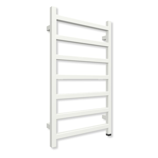 Grzejnik elektryczny TERMA SIMPLE ONE 840 x 500 mm, kolor biały sygnałowy RAL9003, moc 300 W, podłączenie E8, kabel spiralny z wtyczką biały