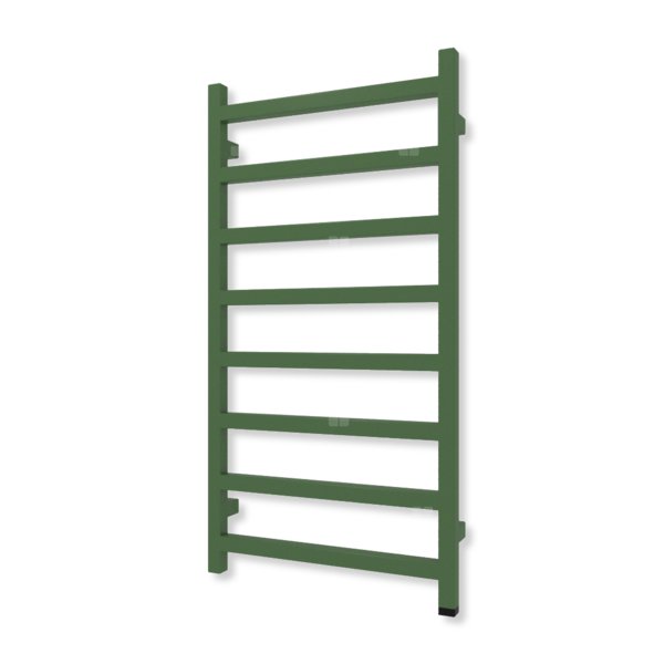 Grzejnik elektryczny TERMA SIMPLE ONE 960 x 500 mm, kolor zielony liściasty RAL6002, moc 400 W, podłączenie E1, kabel prosty bez wtyczki czarny