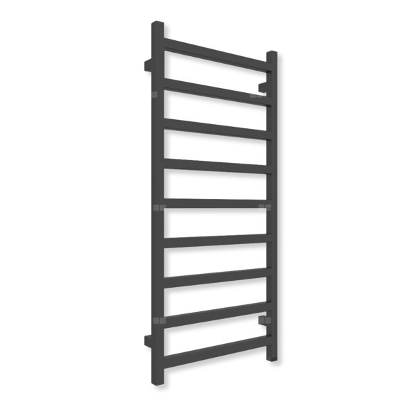 Grzejnik elektryczny TERMA SIMPLE ONE 1080 x 500 mm, kolor heban, moc 400 W, podłączenie E8, kabel prosty z wtyczką biały