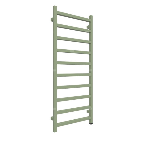 Grzejnik elektryczny TERMA SIMPLE ONE 1200 x 500 mm, kolor zielony blady RAL6021, moc 400 W, podłączenie E8, kabel prosty bez wtyczki czarny