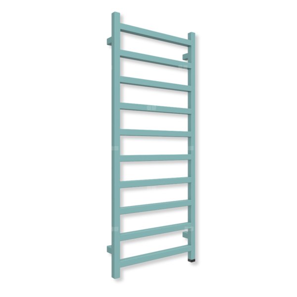 Grzejnik elektryczny TERMA SIMPLE ONE 1200 x 500 mm, kolor turkusowy pastelowy RAL6034, moc 400 W, podłączenie E8, kabel prosty bez wtyczki czarny