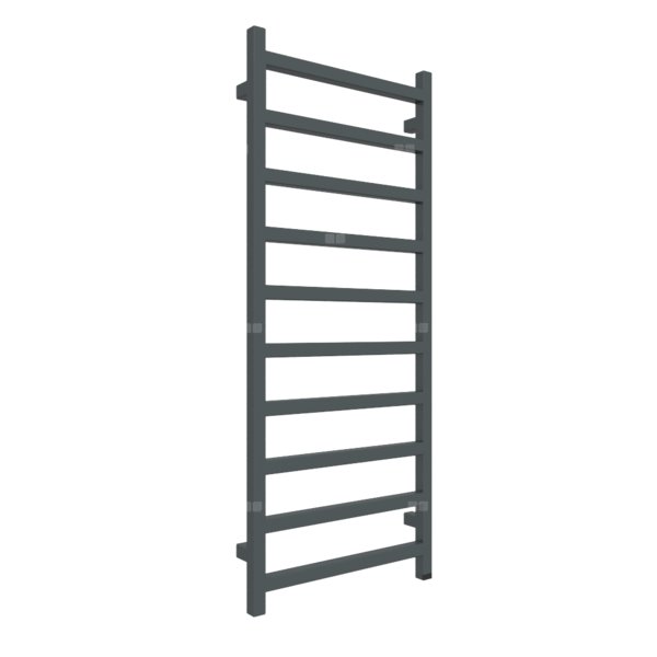 Grzejnik elektryczny TERMA SIMPLE ONE 1200 x 500 mm, kolor czarny anodowy, moc 400 W, podłączenie E8, kabel spiralny z wtyczką szary