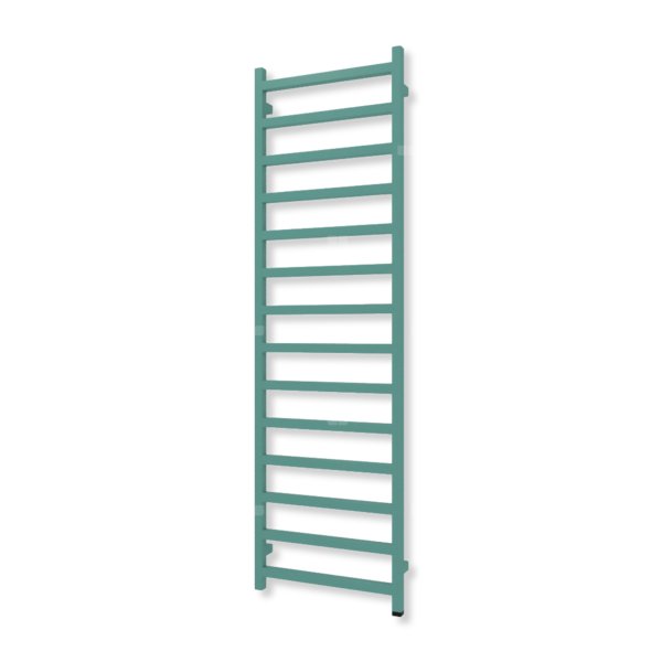 Grzejnik elektryczny TERMA SIMPLE ONE 1680 x 500 mm, kolor miętowy turkusowy RAL6033, moc 600 W, podłączenie E8, kabel prosty bez wtyczki czarny