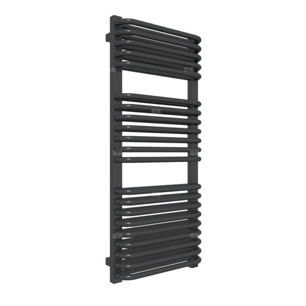 Grzejnik elektryczny TERMA TYTUS ONE 1020 x 440 mm, kolor czarny jak kruk soft, moc 600 W, podłączenie E1, kabel prosty bez wtyczki szary