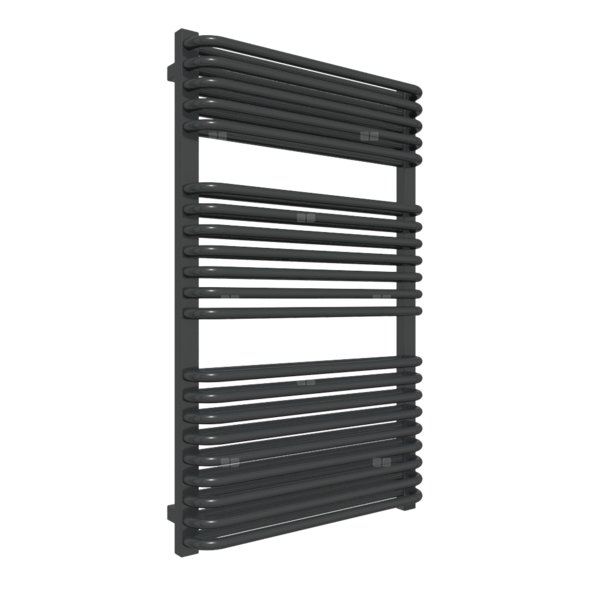 Grzejnik elektryczny TERMA TYTUS ONE 1020 x 640 mm, kolor czarny jak kruk soft, moc 800 W, podłączenie E8, kabel spiralny z wtyczką biały