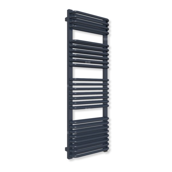 Grzejnik elektryczny TERMA TYTUS ONE 1260 x 440 mm, kolor granatowy stalowy RAL5011, moc 800 W, podłączenie E1, kabel prosty bez wtyczki