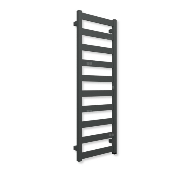 Grzejnik elektryczny TERMA VIVO ONE 1150 x 400 mm, kolor błyszcząca szarość, moc 400 W, podłączenie E1, kabel prosty bez wtyczki czarny