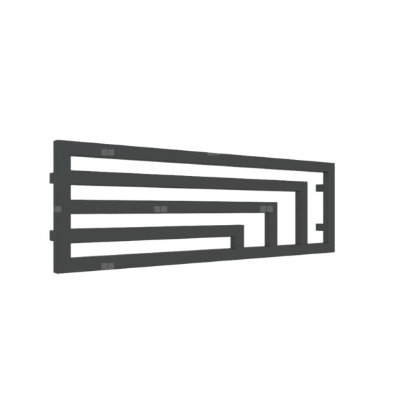 Grzejnik el. TERMA ANGUS H 360/1140 \ Soft 9005, podł. E7, MOA 400W czarna, kabel spiralny z wtyczką [1,5m czarny]