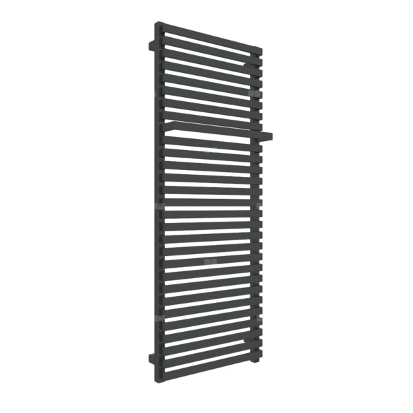 Grzejnik elektryczny TERMA CITY ONE 500 x 1320 mm, kolor czarny jak kruk soft RAL9005, moc 800 W, podłączenie E1, kabel spiralny z wtyczką 2,5m czarny