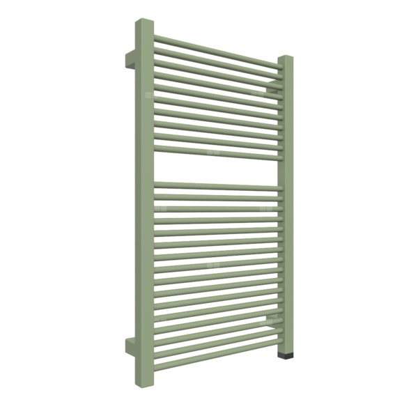 Grzejnik elektryczny TERMA MIKE ONE 430 x 735 mm, kolor zielony blady RAL6021, moc 400 W, podłączenie E8, kabel prosty bez wtyczki 1,5m srebrzysty
