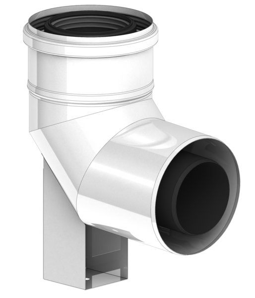 Kolano z podporą ekonomic z uszczelką 80/125