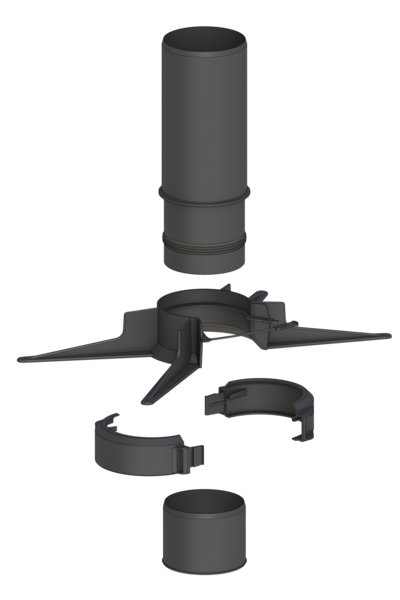 Rura końcowa fi80mm z zawiesiem
