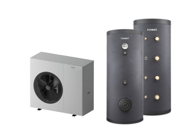 Pakiet 2 - Pompa ciepła powietrzna powietrze-woda monoblok TERMET Heat Platinum 13 EVI/DC 9.5 kW 380 V + Zasobnik c.w.u. TERMET AQUA 300 + Zasobnik buforowy TERMET ENERGY 200