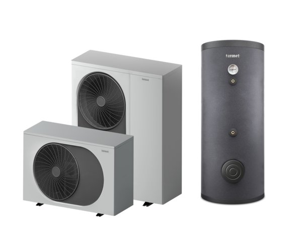 Pakiet 2 - Pompa ciepła powietrzna powietrze-woda monoblok TERMET Heat Gold 9 DC 5.9 kW 230 V + Zasobnik c.w.u. TERMET AQUA 200