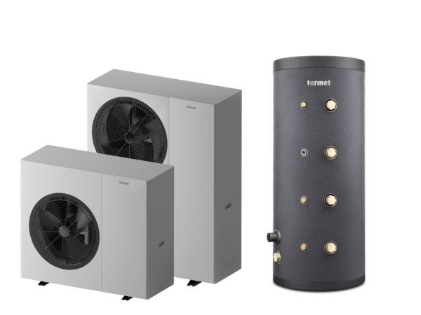 Pakiet 2 - Pompa ciepła powietrzna powietrze-woda monoblok TERMET Heat Platinum 13 EVI/DC 9.5 kW 380 V + Zasobnik buforowy TERMET ENERGY 200