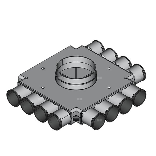 Rozdzielacz końcowy TopFlex DN160/DN63 x 12 / 1-modułowy