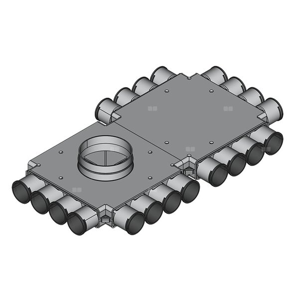 Rozdzielacz końcowy TopFlex DN160/DN63 x 20 / 2-modułowy