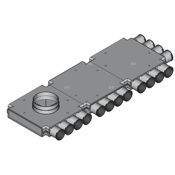 Rozdzielacz końcowy TopFlex DN160/DN63 x 16 / 3-modułowy