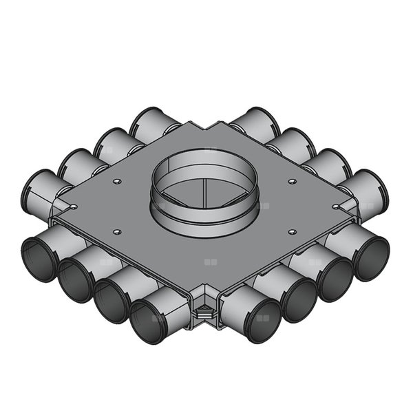 Rozdzielacz końcowy TopFlex DN160/DN63 x 16 / 1-modułowy