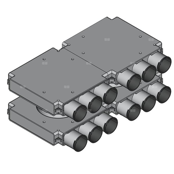 Rozdzielacz dwurzędowy TopFlex DN200/DN75 x 12 / 2-modułowy
