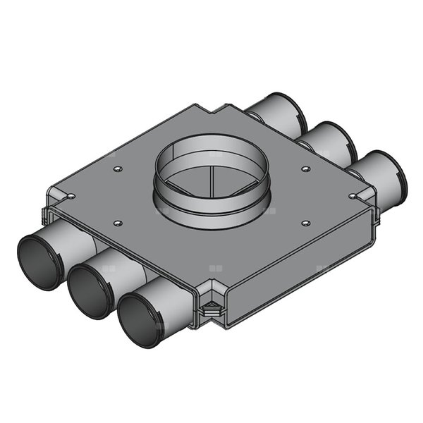 Rozdzielacz końcowy TopFlex DN160/DN75 x 6R / 1-modułowy - montaż na stropie