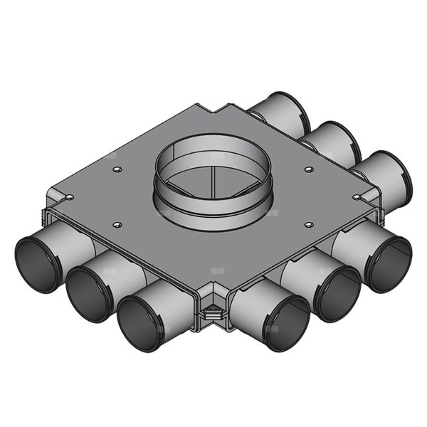 Rozdzielacz końcowy TopFlex DN160/DN75 x 9 / 1-modułowy - montaż pod stropem