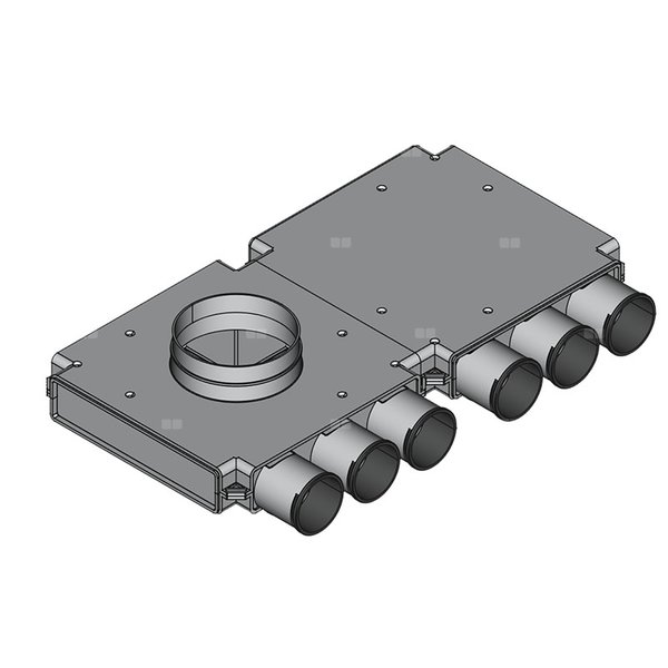 Rozdzielacz końcowy TopFlex DN160/DN75 x 6 / 2-modułowy - montaż pod stropem