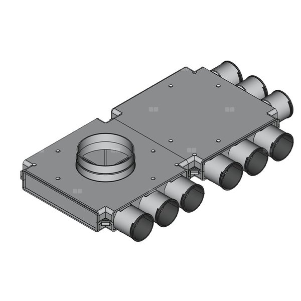 Rozdzielacz końcowy TopFlex DN160/DN75 x 9 / 2-modułowy - montaż pod stropem