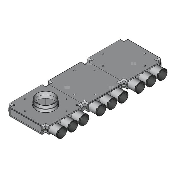 Rozdzielacz końcowy TopFlex DN160/DN75 x 9 / 3-modułowy - montaż pod stropem