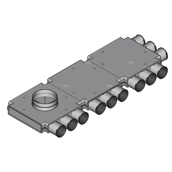 Rozdzielacz końcowy TopFlex DN160/DN75 x 12 / 3-modułowy - montaż pod stropem
