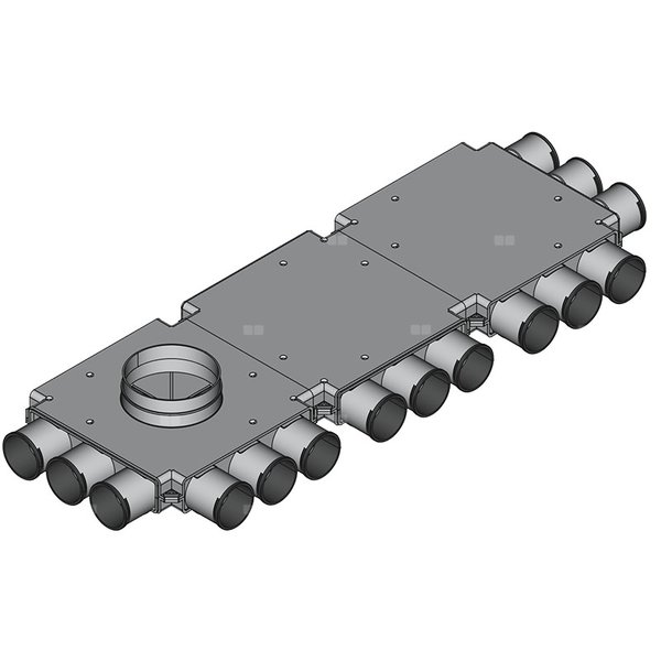 Rozdzielacz końcowy TopFlex DN160/DN75 x 15 / 2-modułowy - montaż pod stropem