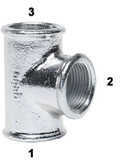 Trójnik UNIPAK Gebo Fitting redukcja żeliwo (czarne) 1'' x 3/4'' x 1'' GW