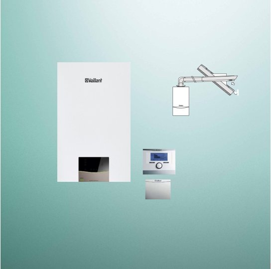 Pakiet - Kocioł gazowy dwufunkcyjny VAILLANT ecoTEC exclusive VCW 36CF/1-7 kondensacyjny wiszący 3.4 - 27.1 kW + Zestaw powietrzno-spalinowy + RegulatorsensoCOMFORT 720+ Moduł sterowaniaVR 921
