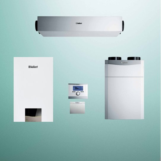 Pakiet - Kocioł gazowy dwufunkcyjny VAILLANT ecoTEC exclusive VCW 36CF/1-7 kondensacyjny wiszący 3.4 - 27.1 kW + RegulatorsensoCOMFORT 720 + RekuperatorecoVAIR 260/4 E+ Moduł sterowaniaVR 921