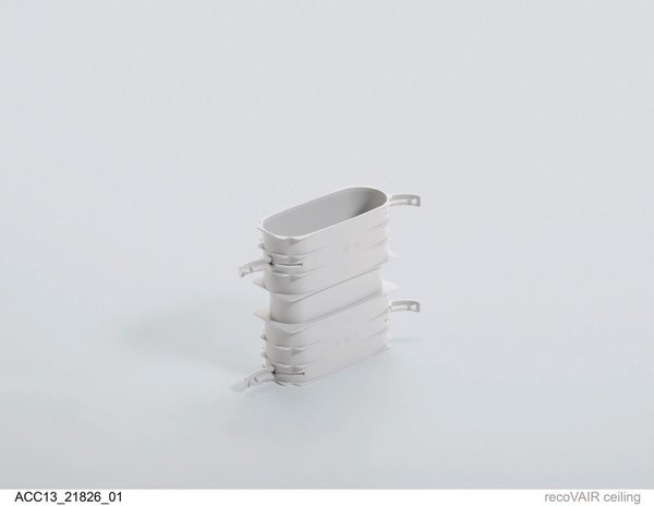 Złączka kielichowa do giętkiego przewodu powietrznego, płaskiego, 52x132 mm z uszczelkami