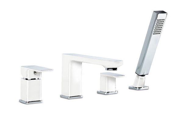 LOFT WHITE bateria wannowa 4-otworowa, white&chrom