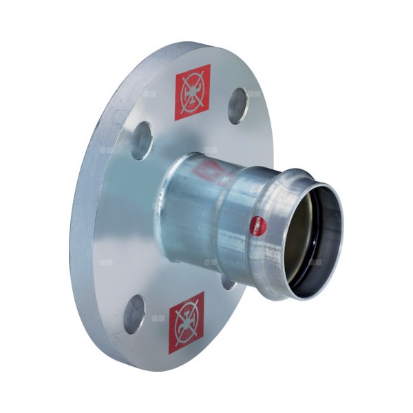 Przejście kołnierzowe z SC-Contur Prestabo VIEGA 1159 jednoczęściowy, stal (ocynk galwaniczny/elektrolityczny) / stal (ocynk galwaniczny/elektrolityczny) (ocynk), DN 40 x 42 mm (kołnierz x mz), 93 mm z uszczelką