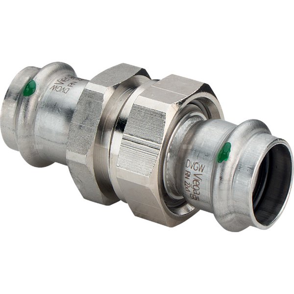 Złącze Sanpress VIEGA 2360 jednoczęściowy, stal nierdzewna / stal nierdzewna, 15 mm (mz x mz) z uszczelką