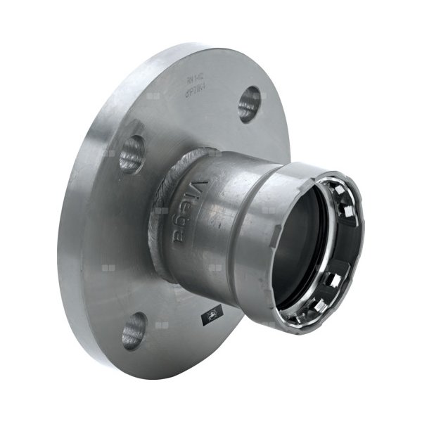 Przejście kołnierzowe z SC-Contur Megapress VIEGA 4259 redukcja jednoczęściowy, stal (cynk/nikiel) / stal (powlekanie), DN 50 (kołnierz x mz), 77 mm, (głębokość: 27 mm) z uszczelką