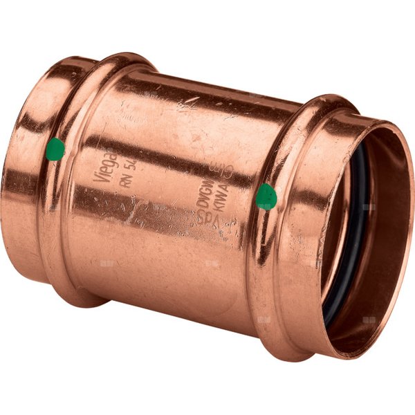Mufa Profipress VIEGA 24153 jednoczęściowy, Cu / Cu, 12 mm (mz x mz), 39 mm z uszczelką