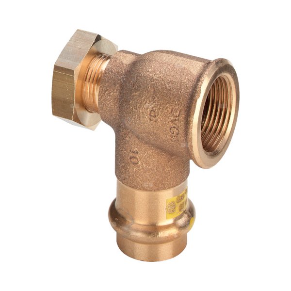 Profipress G-kolanko przyłączeniowe 90 st. z SC-Contur brąz, nr wzoru 2614.6 d: 22 Rp: 1