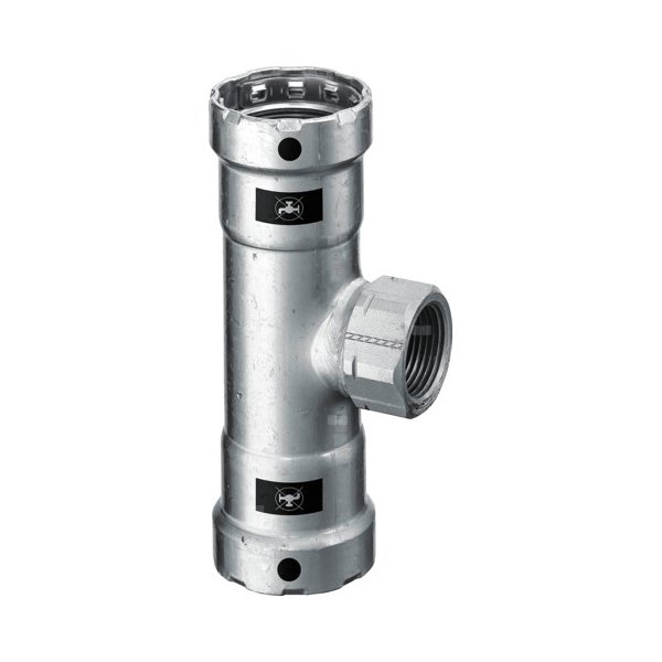 Trójnik VIEGA 42172 stal (ocynk galwaniczny/elektrolityczny) 1 1/2'' x 1/2'' x 1 1/2'' (mz x gw x mz)