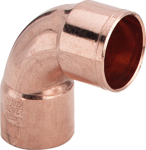 Kolano 90' VIEGA 95090 Jednoczęściowy, Cu / Cu, 108 mm (lut wewnętrzny x lut wewnętrzny), (głębokość: 130 mm)