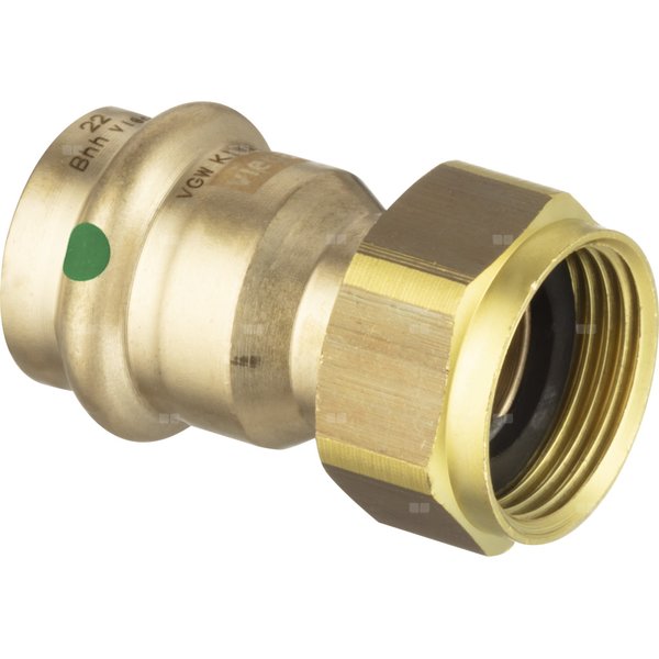 Dwuzłącze VIEGA 2263 dwuczęściowy, brąż, 16 mm x 3/4'' (mz x gw) z uszczelką