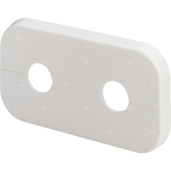 Rozeta Podwójna, 110 x 60 x 10 x 17, tworzywo sztuczne biały = RAL 9010