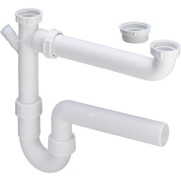 Łącznik odpływu 1 1/2 x 40 x 90-310, tworzywo sztuczne biały